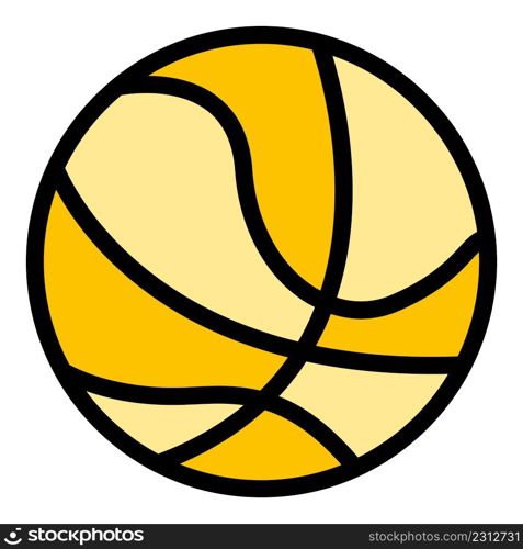 Basketball ball icon. Outline basketball ball vector icon color flat isolated. Basketball ball icon color outline vector