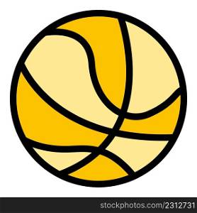 Basketball ball icon. Outline basketball ball vector icon color flat isolated. Basketball ball icon color outline vector