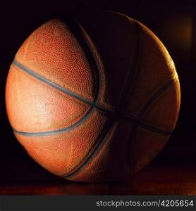 basketball ball in dark