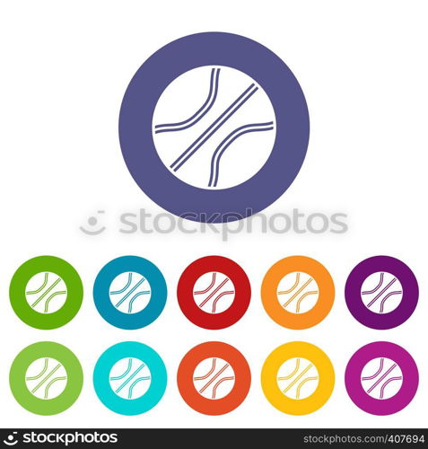 Basketball ball set icons in different colors isolated on white background. Basketball ball set icons