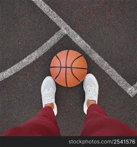 basketball female s feet field