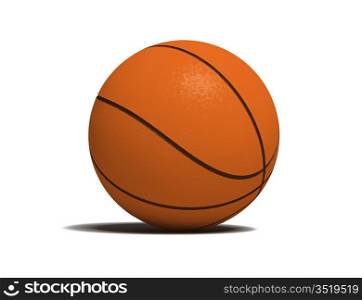 basketball game bal over the white bachground (3D)