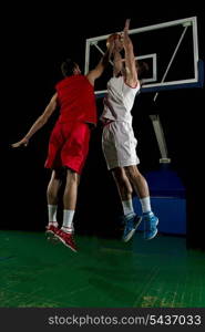 basketball game sport player in action isolated on black background