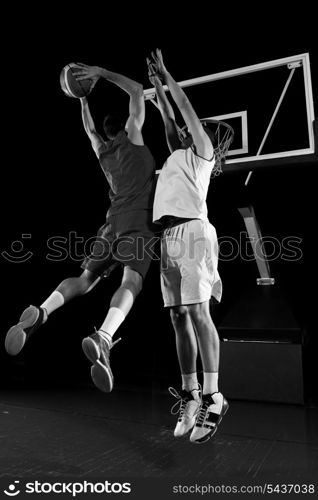 basketball game sport player in action isolated on black background