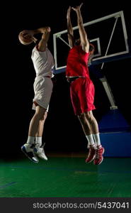 basketball game sport player in action isolated on black background