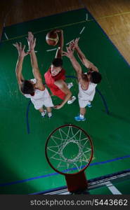 basketball game sport player in action isolated on black background