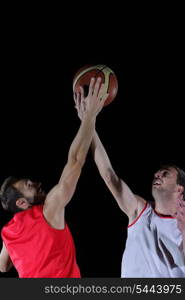 basketball game sport player in action isolated on black background