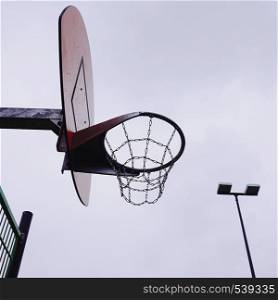 basketball hoop sport in the court in the street