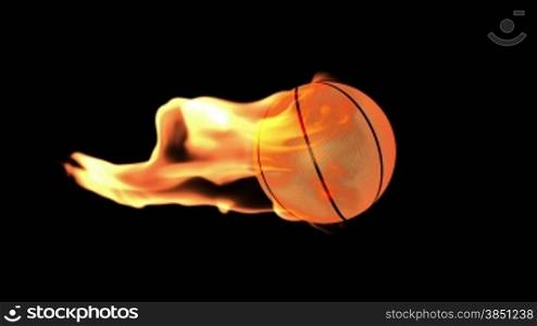 Basketball on Fire with Alpha Channel
