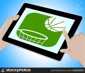 Basketball Online Showing Tablets Player And Sport