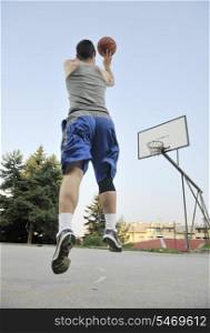 basketball player practicing and posing for basketball and sports athlete concept