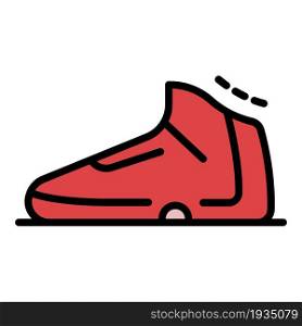 Basketball shoe icon. Outline basketball shoe vector icon color flat isolated. Basketball shoe icon color outline vector