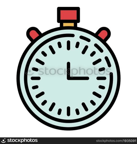 Basketball stopwatch icon. Outline basketball stopwatch vector icon color flat isolated. Basketball stopwatch icon color outline vector