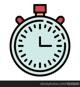 Basketball stopwatch icon. Outline basketball stopwatch vector icon color flat isolated. Basketball stopwatch icon color outline vector