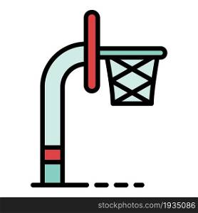 Basketball tower icon. Outline basketball tower vector icon color flat isolated. Basketball tower icon color outline vector