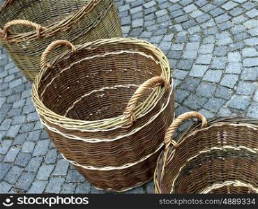 baskets at a street sale. basket