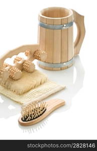 Bast massager hairbrush and mug