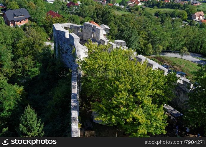 Bastion of Celje medieval castle in Slovenia