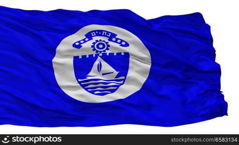 Bat Yam City Flag, Country Israel, Isolated On White Background. Bat Yam City Flag, Israel, Isolated On White Background