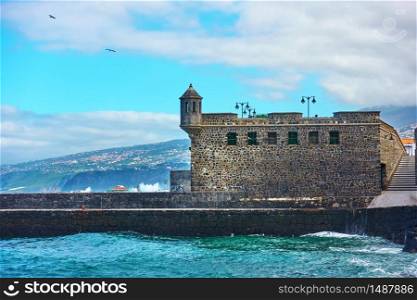 Bateria de Santa Barbara fort at the harbour of Puerto de la Cruz town, Tenerife, The Canary Islands