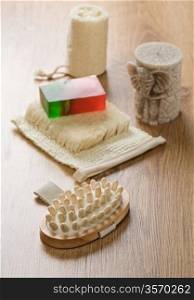 bath accessories with candle