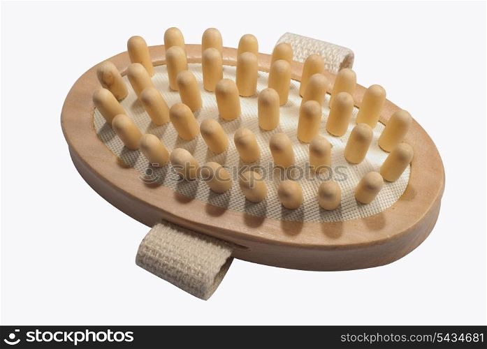 Bath anti-cellulitis spa massage brush isolated on white background. Contain clipping path.