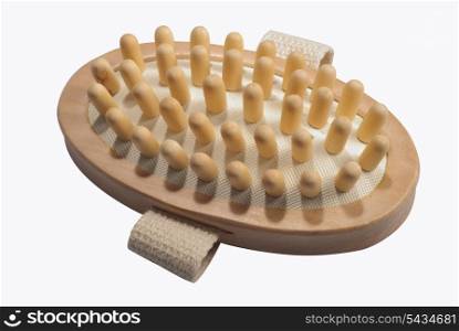 Bath anti-cellulitis spa massage brush isolated on white background. Contain clipping path.