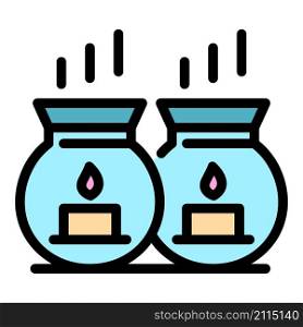 Bath candles icon. Outline bath candles vector icon color flat isolated. Bath candles icon color outline vector