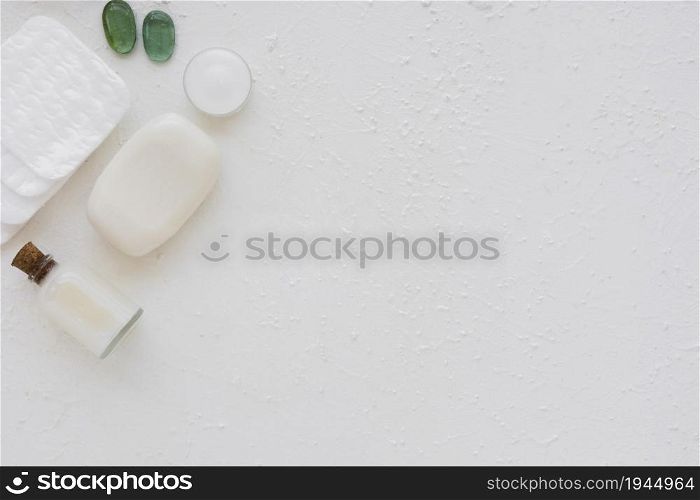 bath products cotton pads white background with . High resolution photo. bath products cotton pads white background with . High quality photo
