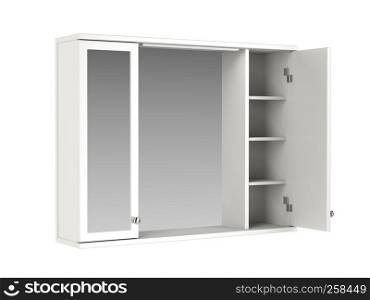 Bathroom mirror cabinet, isolated on white background