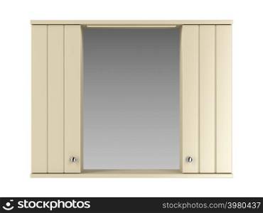 Bathroom mirror cabinet isolated on white background, front view