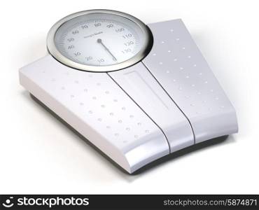 Bathroom weight scale isolated on white. 3d