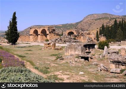 Baths Bazilica in the North Necropolis in the ancient city of Hierapolis in Minor Turkey inTurkey.