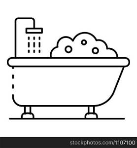 Bathtub shower icon. Outline bathtub shower vector icon for web design isolated on white background. Bathtub shower icon, outline style