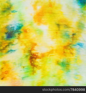 batik - abstract yellow spotted pattern on silk fabric