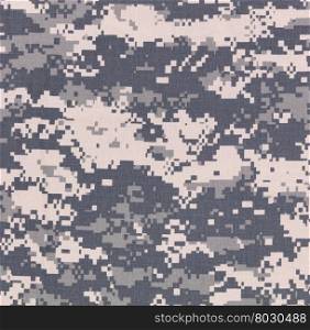 Battle dress military uniform in camouflage pattern.