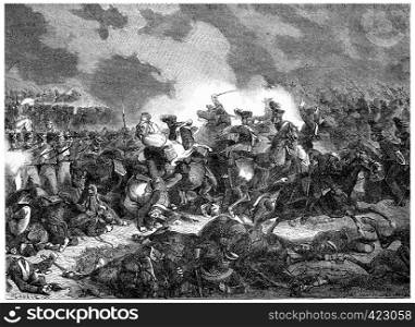 Battle of Bautzen, vintage engraved illustration. History of France ? 1885.