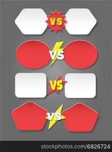 Battle versus labels in flat style. Battle versus labels in flat style. Vector winner team player confrontation vs icons