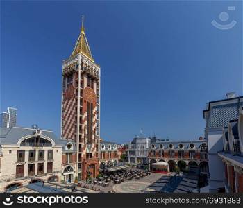 Batumi. Square Piazza. The famous clock tower on Square Piazza. Batumi. Adjara. Georgia