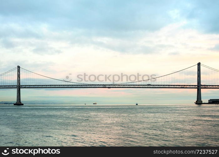 Bay Bridge at dusk, San Francisco, California, USA