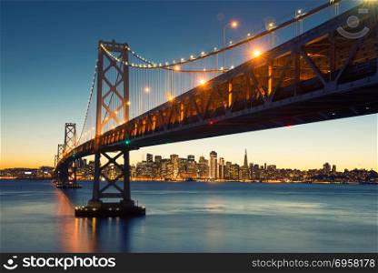 Bay Bridge, San Francisco Skyline, Downtown San Francisco, Calif. Bay Bridge, San Francisco Skyline, Downtown San Francisco, California, USA. Bay Bridge, San Francisco Skyline, Downtown San Francisco, California, USA