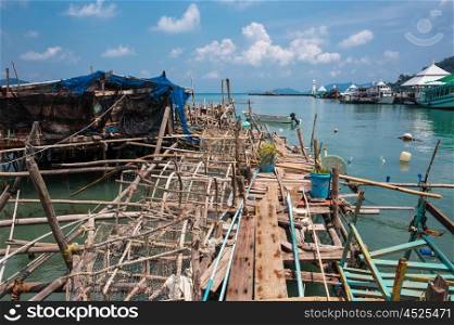 Bay in the fishing village of Bang Bao in Thailand