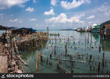 Bay in the fishing village of Bang Bao near the lighthouse