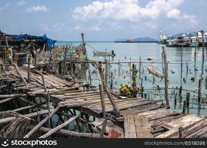 Bay in the fishing village of Bang Bao near the lighthouse. Bay in the fishing village of Bang Bao