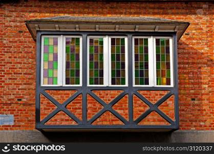 Bay Window with Stained-glass in the Belgian City