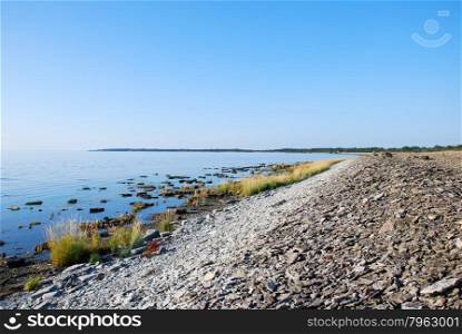 Bay with calm water at the swedish island Oland in the Baltic Sea
