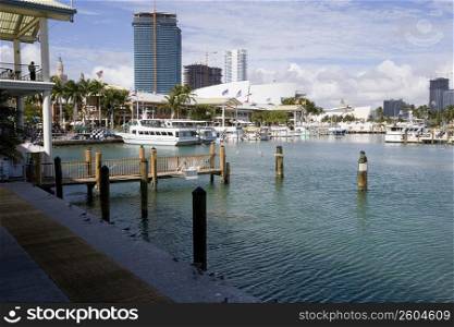 Bayside Harbor in Miami, Florida, USA