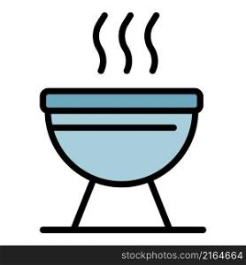 Bbq cooking icon. Outline bbq cooking vector icon color flat isolated. Bbq cooking icon color outline vector
