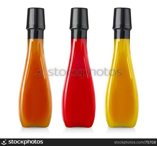 bbq sauces isolated on white background with clipping path