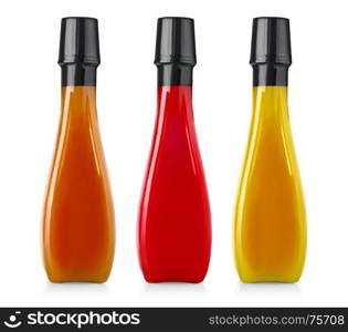 bbq sauces isolated on white background with clipping path